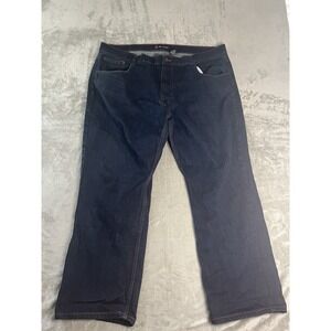King Maker Mens Jeans Size 48 Dark Wash Red Stitch Straight Leg Denim Pants